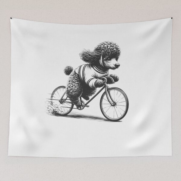 Item preview, Poodle Riding Bike designed and sold by Kimberley King Art  King Art.