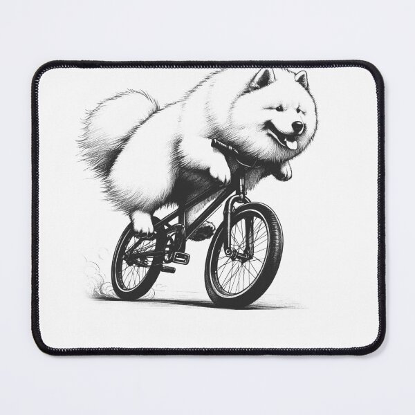 Item preview, Samoyed Riding Bike designed and sold by Kimberley King Art  King Art.