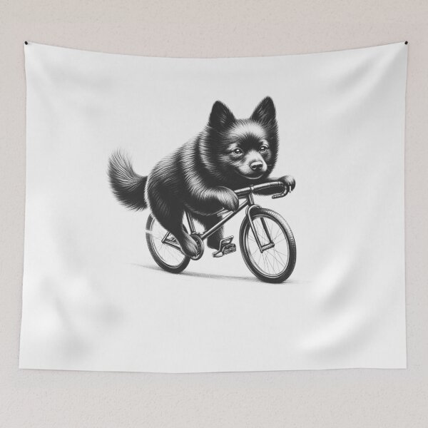 Item preview, Schipperke Riding Bike designed and sold by Kimberley King Art  King Art.