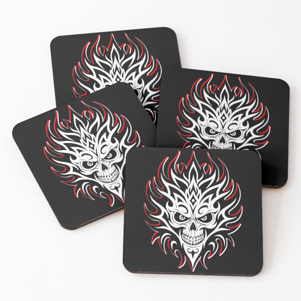 Item preview, Tribal Skull Mask - Fierce Tattoo-Inspired Artwork designed and sold by VikArtStudio.