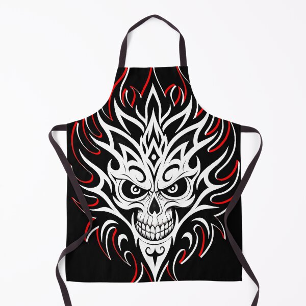 Artikelvorschau, Tribal Skull Maske - Wildes, von Tattoos inspiriertes Kunstwerk entworfen und verkauft von VikArtStudio.