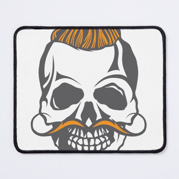 Item preview, skull hipster hairstyle punk mustache designed and sold by Achille3777.