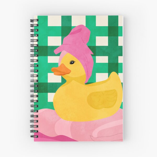 Item preview, Spa Day, Towel-Wrapped Duck, Self-Care Sunday Illustration, Pink Towel & Bubbles Poster, Pampered Duck Cozy Bath Time designed and sold by Kintsugi99.