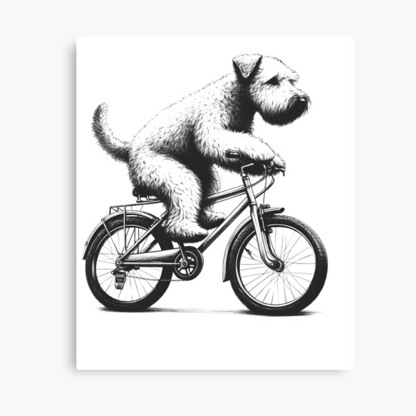 Item preview, Soft Coated Wheaten Terrier Riding Bike designed and sold by Kimberley King Art  King Art.