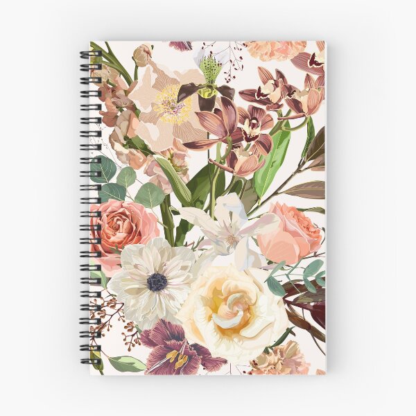Item preview, Detailed hand drawn flowers - blooming magnolia, roses, eucalyptus and herbs. designed and sold by MatyKotiv.