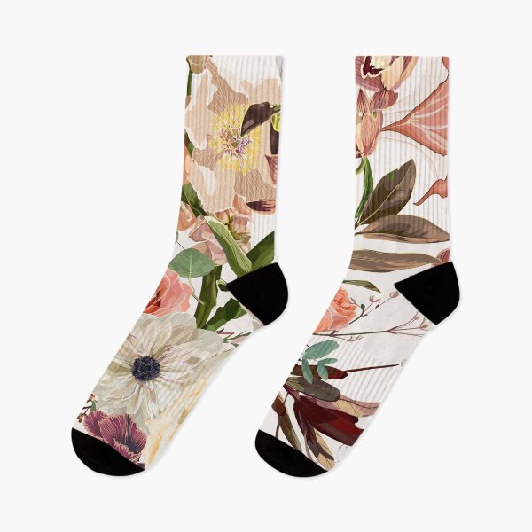 Item preview, Detailed hand drawn flowers - blooming magnolia, roses, eucalyptus and herbs. designed and sold by MatyKotiv.