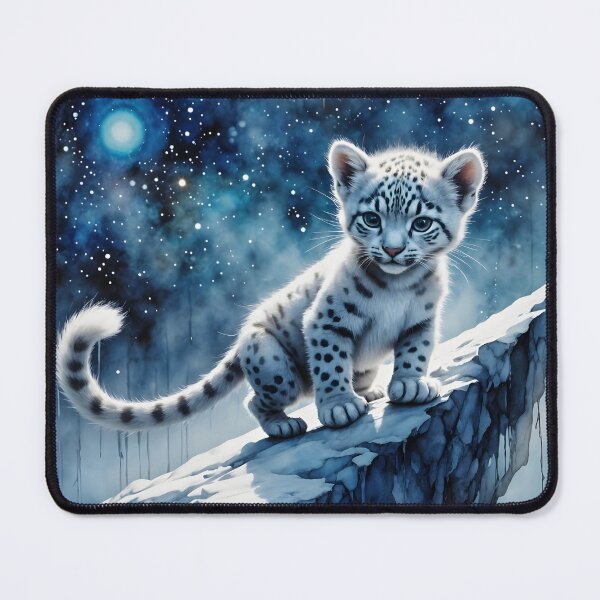 Item preview, A Star-Kissed Snow Leopard Cub designed and sold by AnmitsuArt.