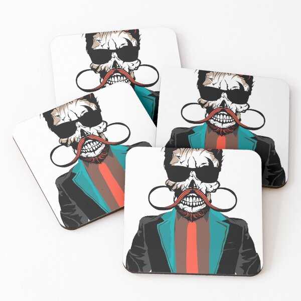 Item preview, skull hipster suit tie skull mustache designed and sold by Achille3777.