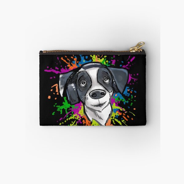 Item preview, Custom Work_Colorful Dog with Headphones designed and sold by CreateForDogs.