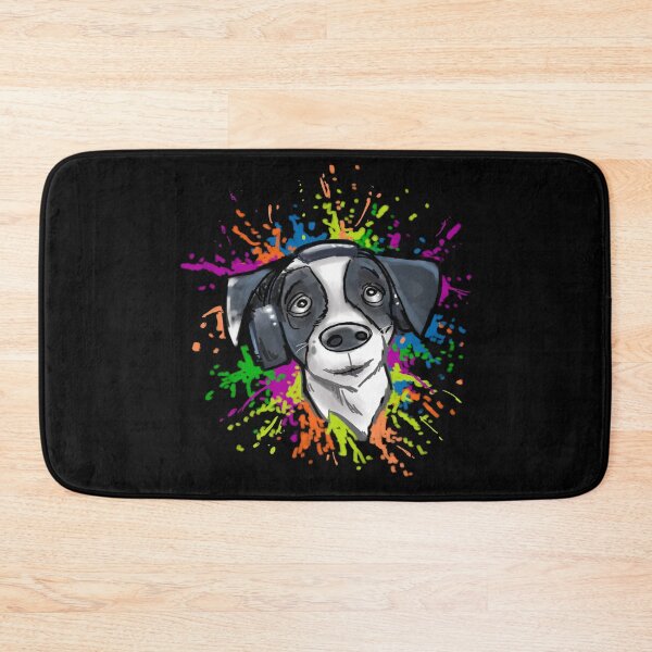 Item preview, Custom Work_Colorful Dog with Headphones designed and sold by CreateForDogs.