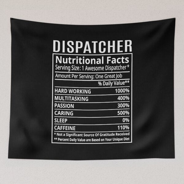 Item preview, Dispatcher Nutritional Facts, Dispatcher Nutrition Facts, Funny Dispatcher designed and sold by AAMDesigns.