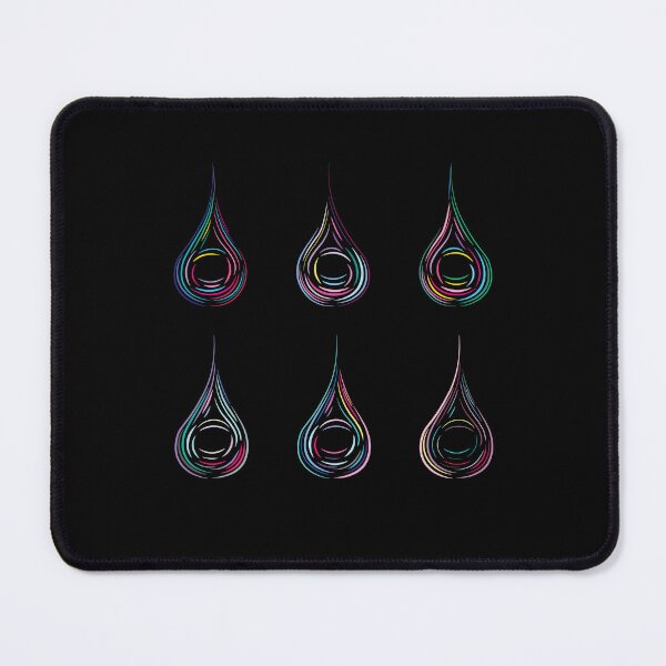 Item preview, Six Droplets - Cool Colours, Dark Background designed and sold by Onyx Swan Art.