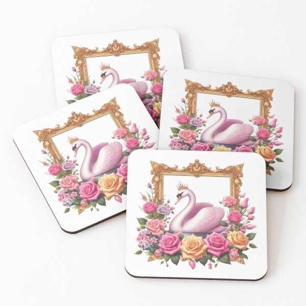 Item preview, Beautiful Pink Swan, flowers, femininity, beauty and love, rococò vibes designed and sold by Sugar Wisdom .