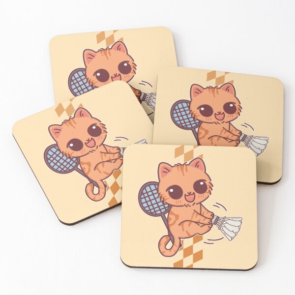 Item preview, Cute Tabby Kitten Playing Badminton designed and sold by BGMeYou.