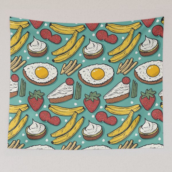 Item preview, Playful food-themed seamless pattern artwork designed and sold by Piotrek0001.