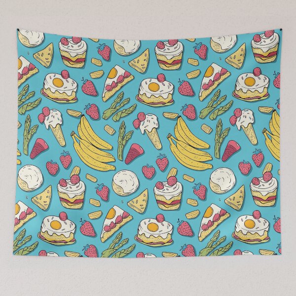Item preview, Hand-drawn food elements in artistic composition designed and sold by Piotrek0001.