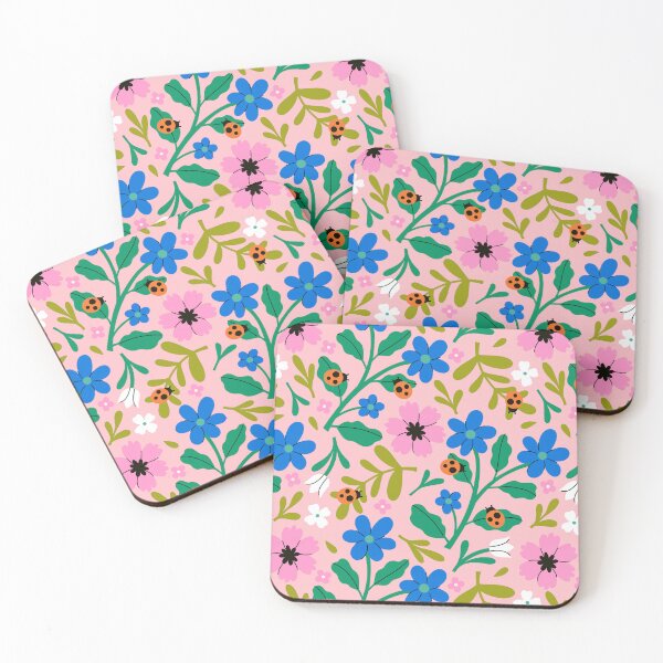 Item preview, pattern with ladybugs and flowers designed and sold by burbura.