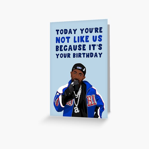 Aperçu de l'œuvre Carte d'anniversaire amusante - Kendrick Lamar - Super Bowl - Pas comme nous - C'est ton anniversaire créée et vendue par HomeOfPinkPeach.