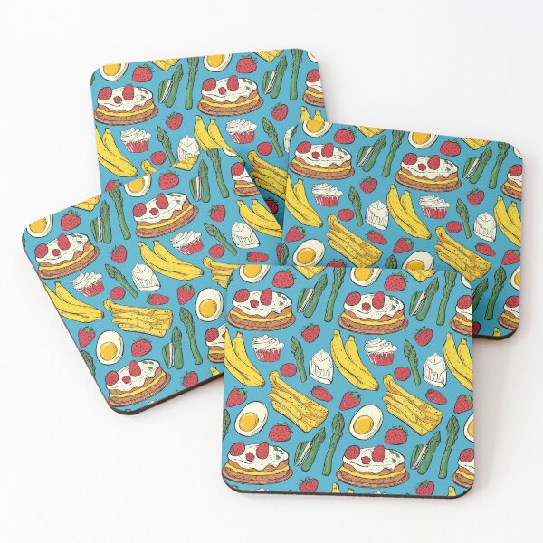 Item preview, Retro-inspired food elements in a lively design designed and sold by Piotrek0001.