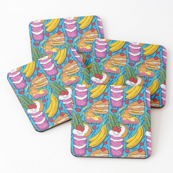 Item preview, Lively fruits and desserts in seamless print designed and sold by Piotrek0001.