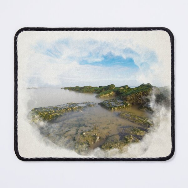 Item preview, Scenic Coastal Rock Formation Under a Vibrant Cloudy Sky in watercolor designed and sold by FotoMahieu.