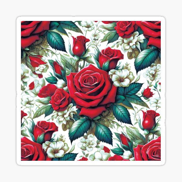 Item preview, Red Roses Floral Art designed and sold by HappyHavenStu.