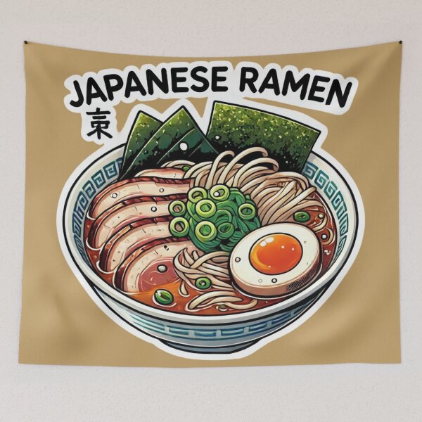Item preview, Japanese Ramen Bowl Sticker | Cute Anime Food Art | Kawaii Noodle Soup designed and sold by TopUpDesign.