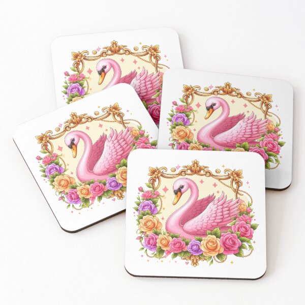 Item preview, Beautiful Pink Swan, flowers, femininity, beauty and love, rococò vibes designed and sold by Sugar Wisdom .