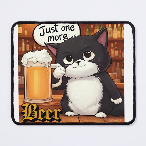 Item preview, Tipsy Cat with a Beer Mug designed and sold by SmahiCreations.