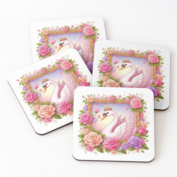Item preview, Beautiful Pink Swan, flowers, femininity, beauty and love, rococò vibes designed and sold by Sugar Wisdom .