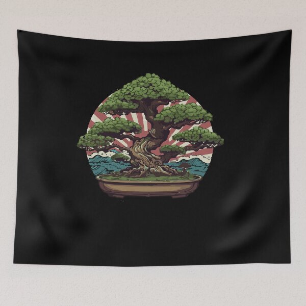 Item preview, Bonsai Tree and Sun Rising In Japan Graphic Art designed and sold by Dressed For  Duty.