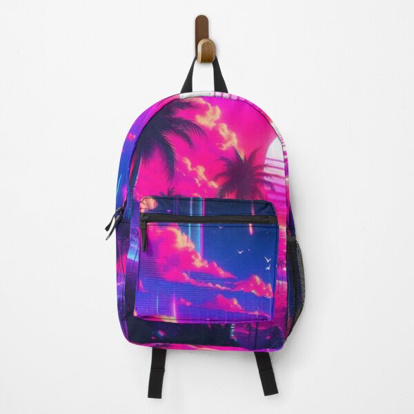 Item preview, Neon Glitch Sunset | Retro Palm Trees designed and sold by retroshop17.