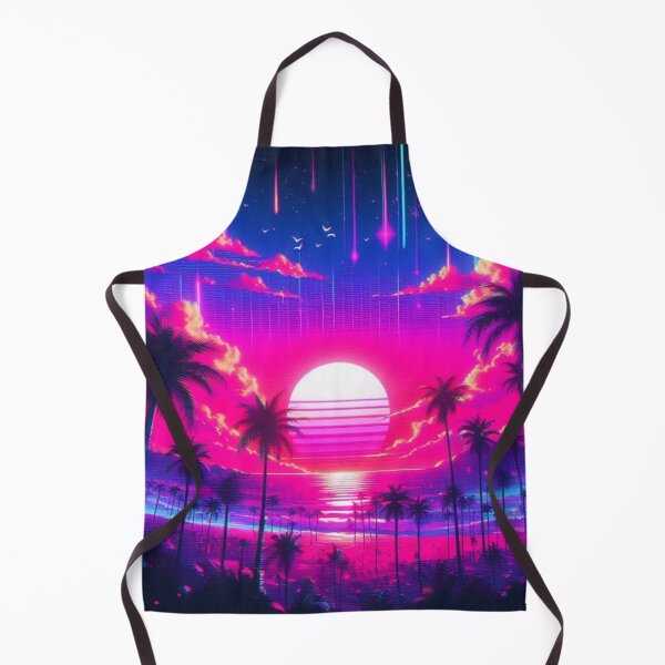 Item preview, Neon Glitch Sunset | Retro Palm Trees designed and sold by retroshop17.