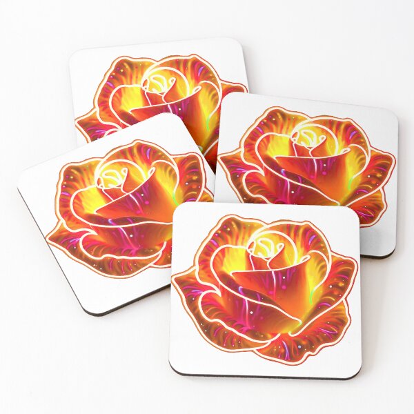 Item preview, Glowing Neon Rose – Orange designed and sold by AnmitsuArt.