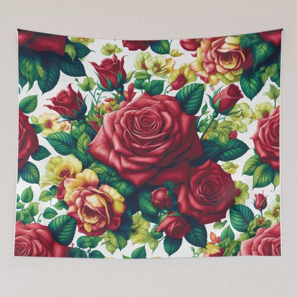 Item preview, Red Roses Colorful Floral Art designed and sold by HappyHavenStu.