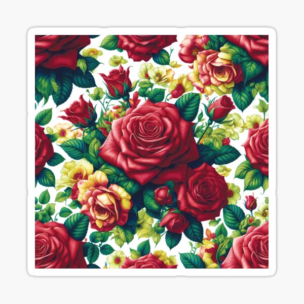 Item preview, Red Roses Colorful Floral Art designed and sold by HappyHavenStu.