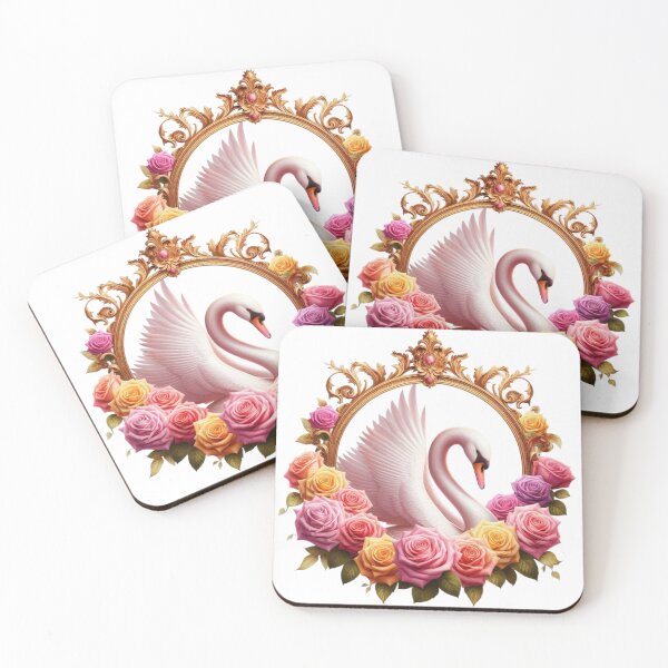 Item preview, Beautiful Pink Swan, flowers, femininity, beauty and love, rococò vibes designed and sold by Sugar Wisdom .
