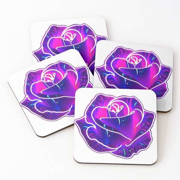Item preview, Glowing Neon Rose – Purple designed and sold by AnmitsuArt.