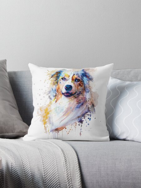 Item preview, Australian Shepherd Portrait - Vibrant Watercolor Dog Painting - Expressive Pet Art designed and sold by caracatita75.