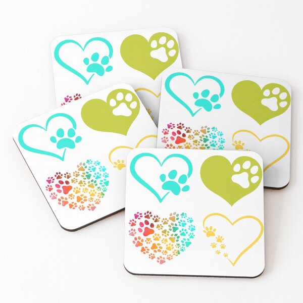 Item preview, Bright colours of heart shaped with dog paws imprinted. designed and sold by Mine&Make.