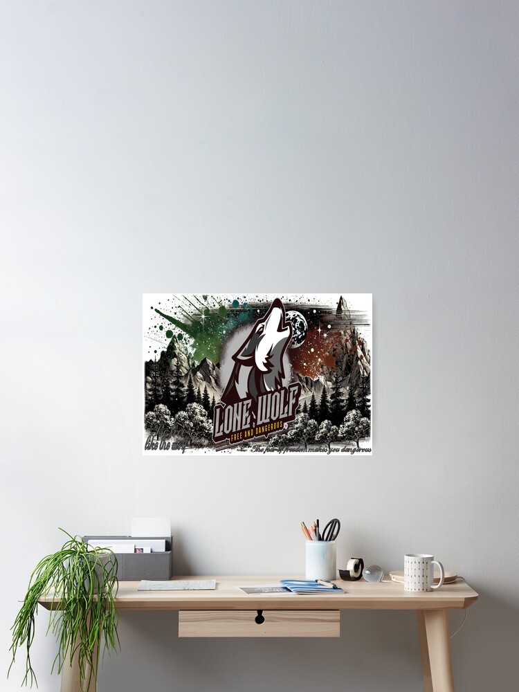 Aperçu 2 sur 3. Poster avec l'œuvre Anar-16-LONE WOLF. créée et vendue par Vinidal.