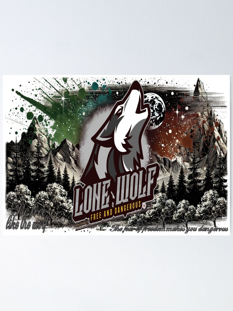 Aperçu 1 sur 3. Poster avec l'œuvre Anar-16-LONE WOLF. créée et vendue par Vinidal.