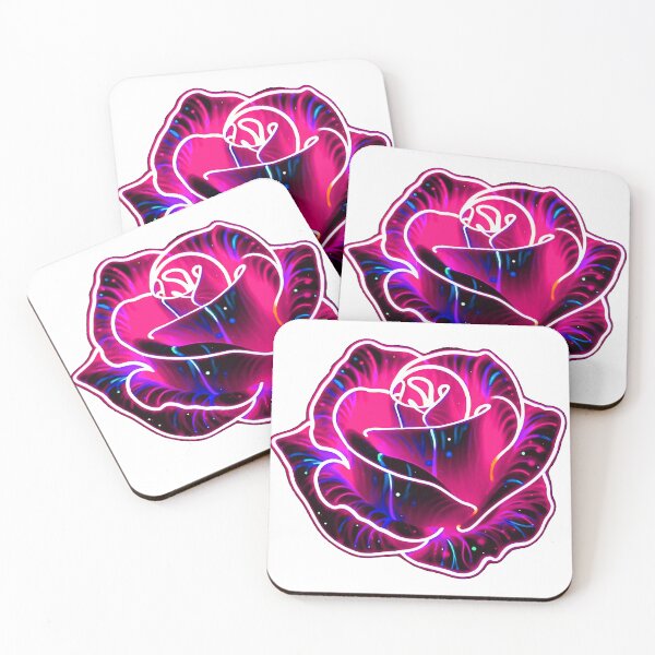 Item preview, Glowing Neon Rose – Dark Magenta designed and sold by AnmitsuArt.