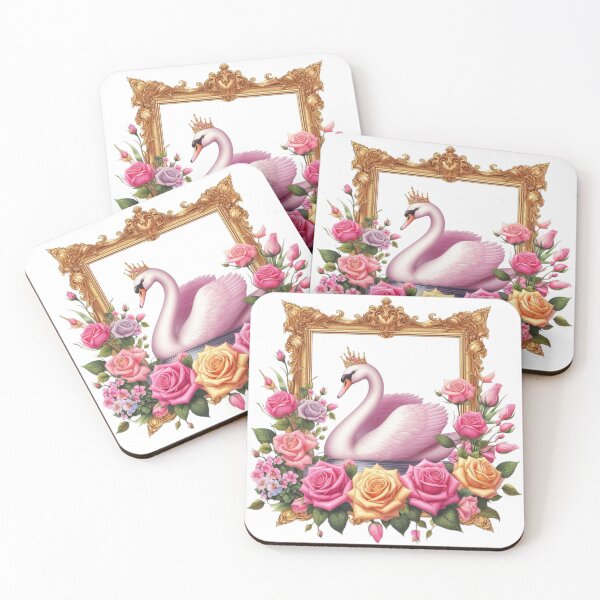Item preview, Beautiful Pink Swan, flowers, femininity, beauty and love, rococò vibes designed and sold by Sugar Wisdom .