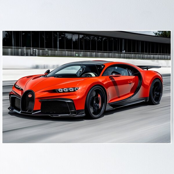 Item preview, Black & Red Bugatti Chiron Super Sport Poster – Ultimate Hypercar Wall Art X designed and sold by AutoPopStudio.