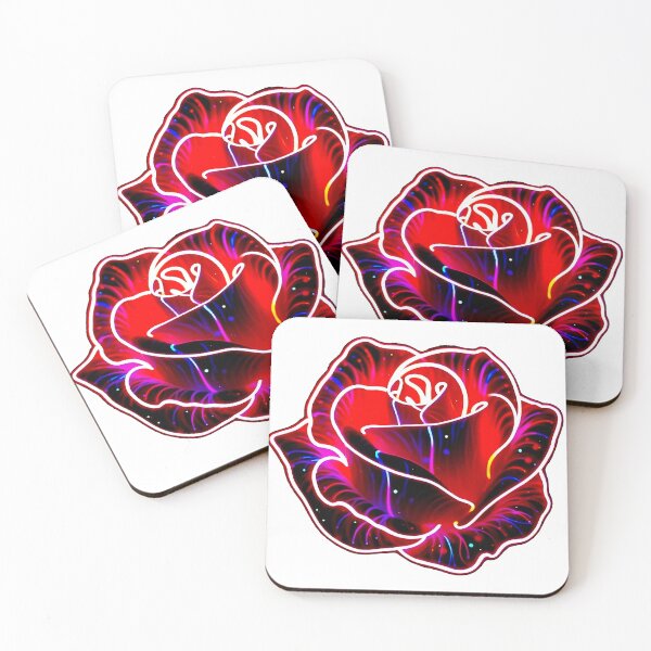 Item preview, Glowing Neon Rose – Dark Red designed and sold by AnmitsuArt.