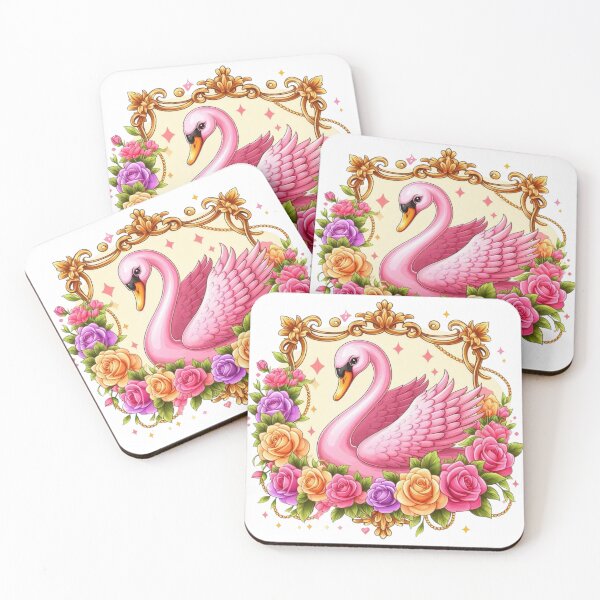 Item preview, Beautiful Pink Swan, flowers, femininity, beauty and love, rococò vibes designed and sold by Sugar Wisdom .