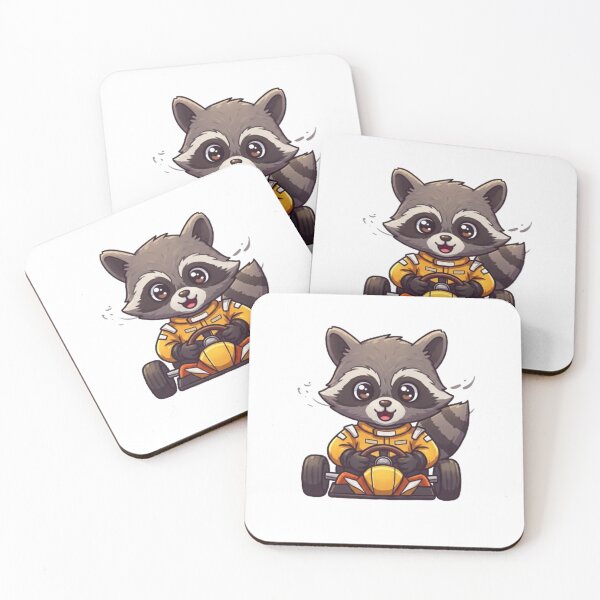 Item preview, Cute Baby Raccoon Race Car Driver designed and sold by likbatonboot.
