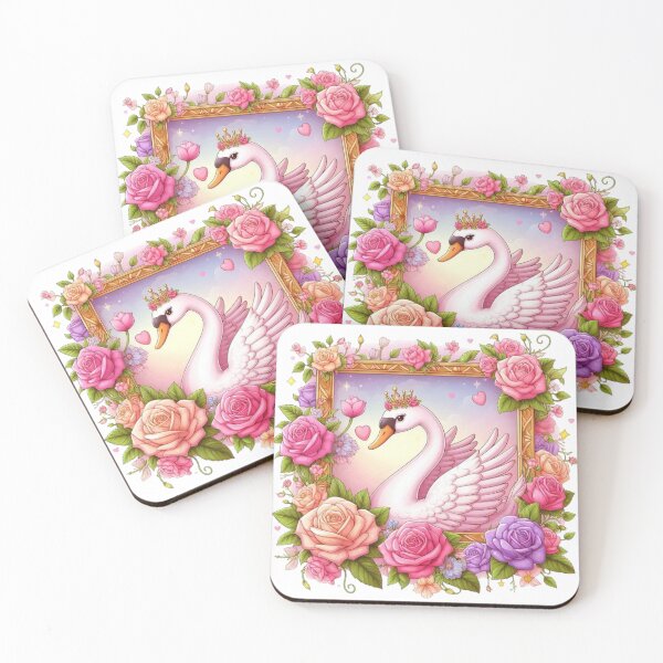 Item preview, Beautiful Pink Swan, flowers, femininity, beauty and love, rococò vibes designed and sold by Sugar Wisdom .
