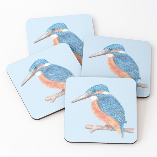 Item preview, Kingfisher Coaster designed and sold by Marie-Crevette.